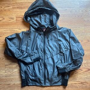 Nike Women’s Woven T2 Jacket in Deep Pewter and Black